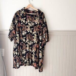 Vintage Hawaiian Tropical Print Men's 5XLT Campia Button Down Shirt